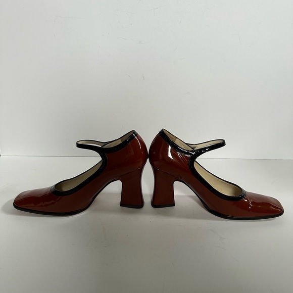 Prada Brown Patent Leather Mary Jane Block Heel - Picture 7 of 9